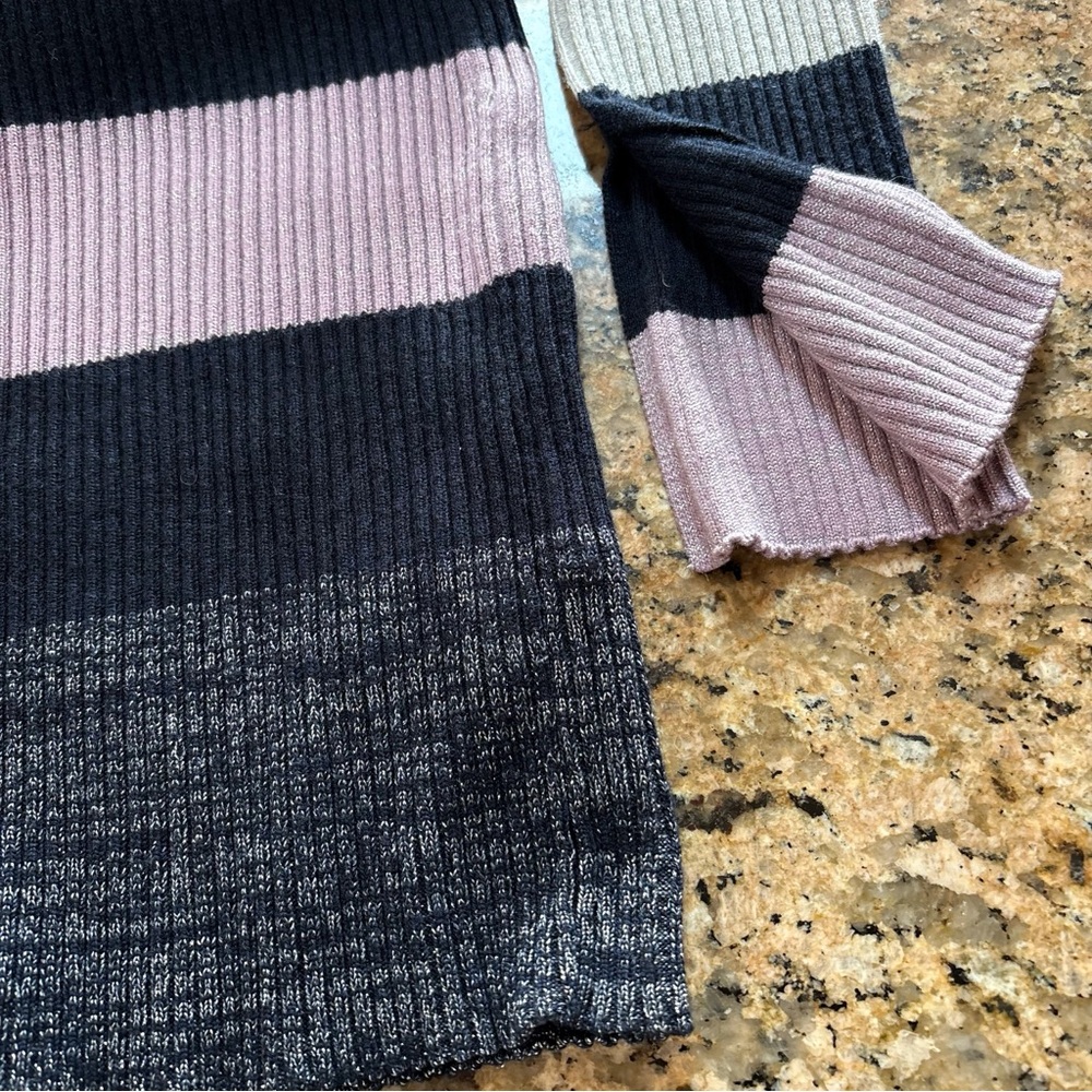 Club Monaco Merino Wool Striped Knit Sweater Dress Size M Pink Black White - Picture 8 of 13